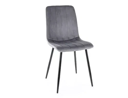 Scaun dining ALAN Velvet structură neagră/gri Bluvel 14