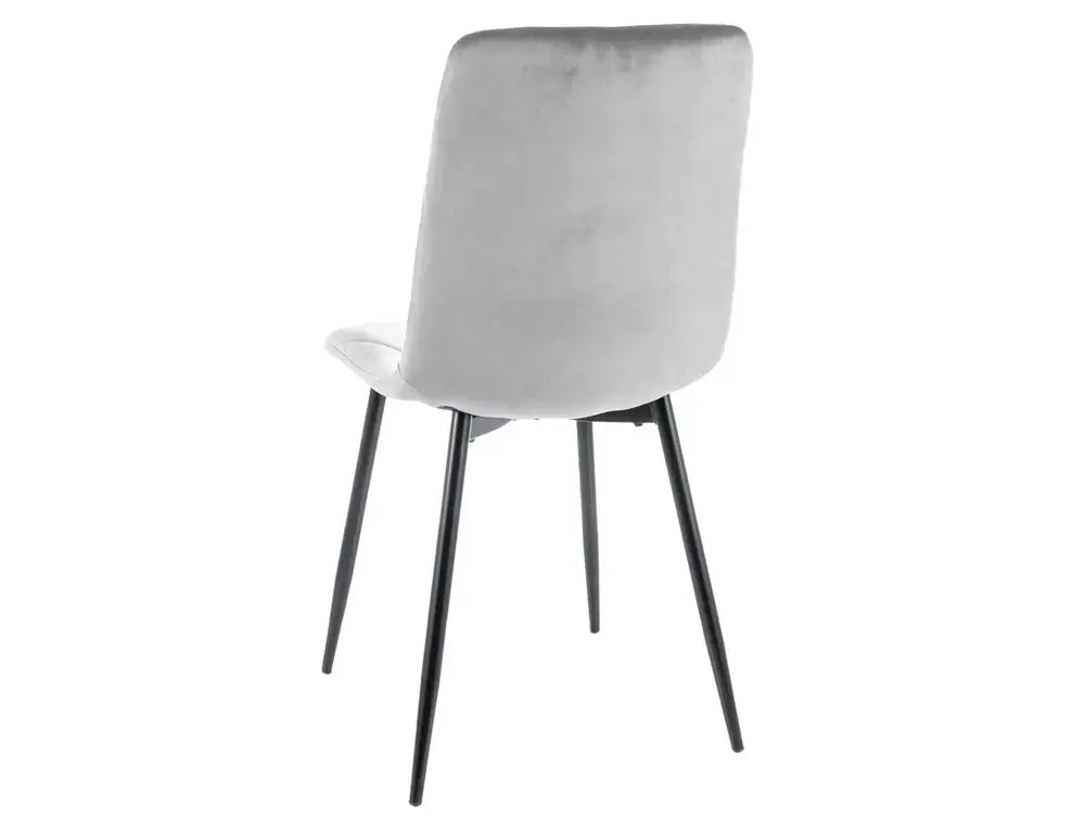 Scaun dining TOM Velvet structură neagră/J. gri Bluvel 03