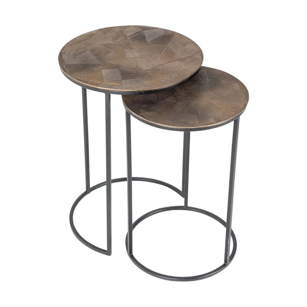 Măsuță laterală Coffee & End tables – auriu periat