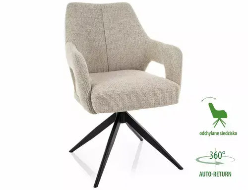 Scaun dining OLSEN NOELLE structură neagră / bej 30