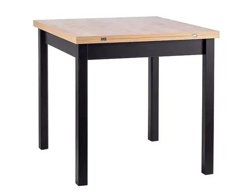 Masă dining extensibilă FLIP stejar Artisan/negru 60(120)x80