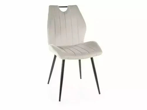 Scaun dining ARCO Velvet structură neagră / J. gri Bluvel 03