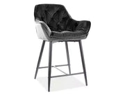 Scaun bar înalt CHERRY H-2 Velvet structură neagră/negru Bluvel 19