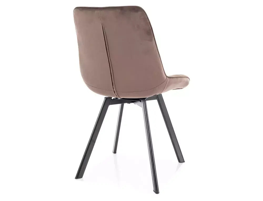 Scaun dining MONTI Velvet structură neagră/CAPPUCCINO Bluvel 38