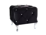 Puf HESTIA K Velvet negru Bluvel 19/argintiu