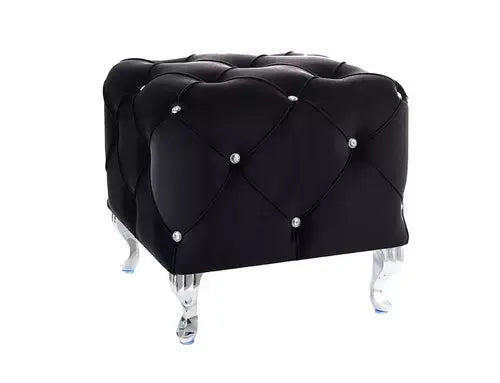 Puf HESTIA K Velvet negru Bluvel 19/argintiu