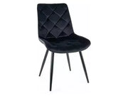 Scaun dining RALPH Velvet structură neagră/negru Bluvel 19