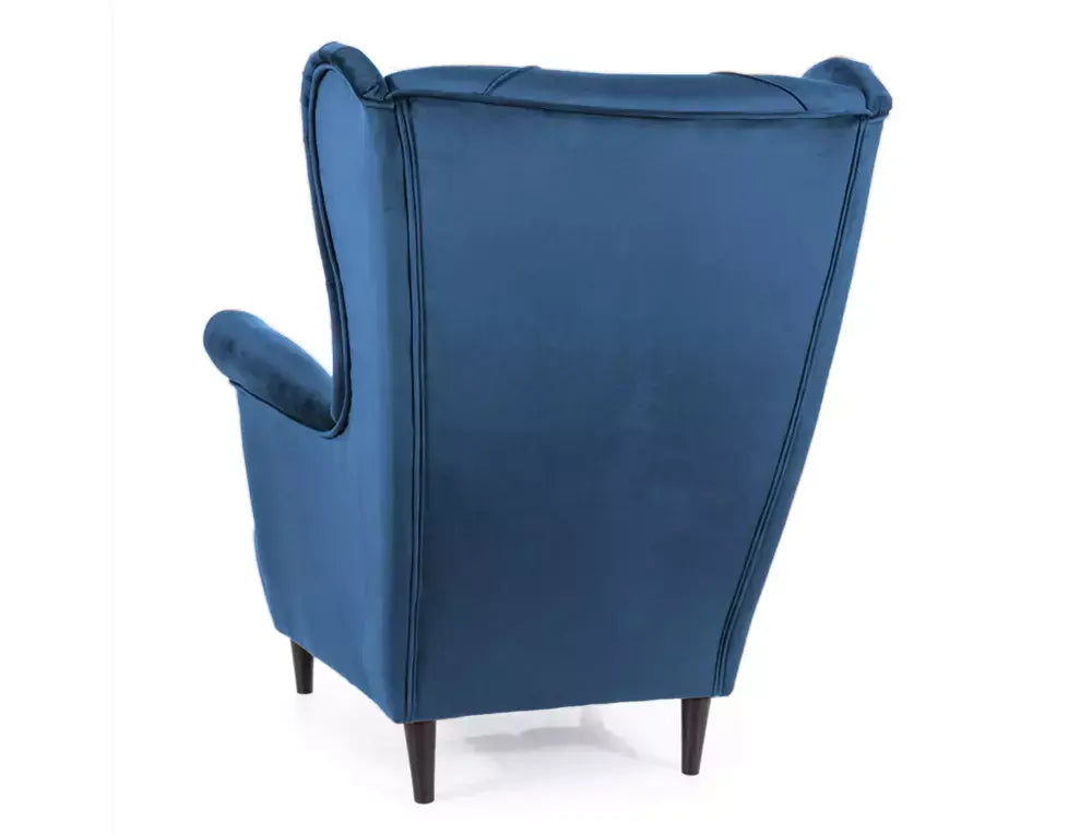Fotoliu LADY Velvet albastru navy Bluvel 86/wengé