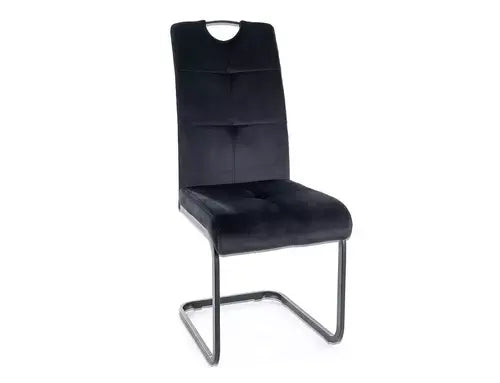 Scaun dining AXO Velvet structură neagră/negru Bluvel 19