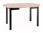 Masă dining extensibilă rotundă DANTE stejar Artisan/negru mat Ø102 (102-144)