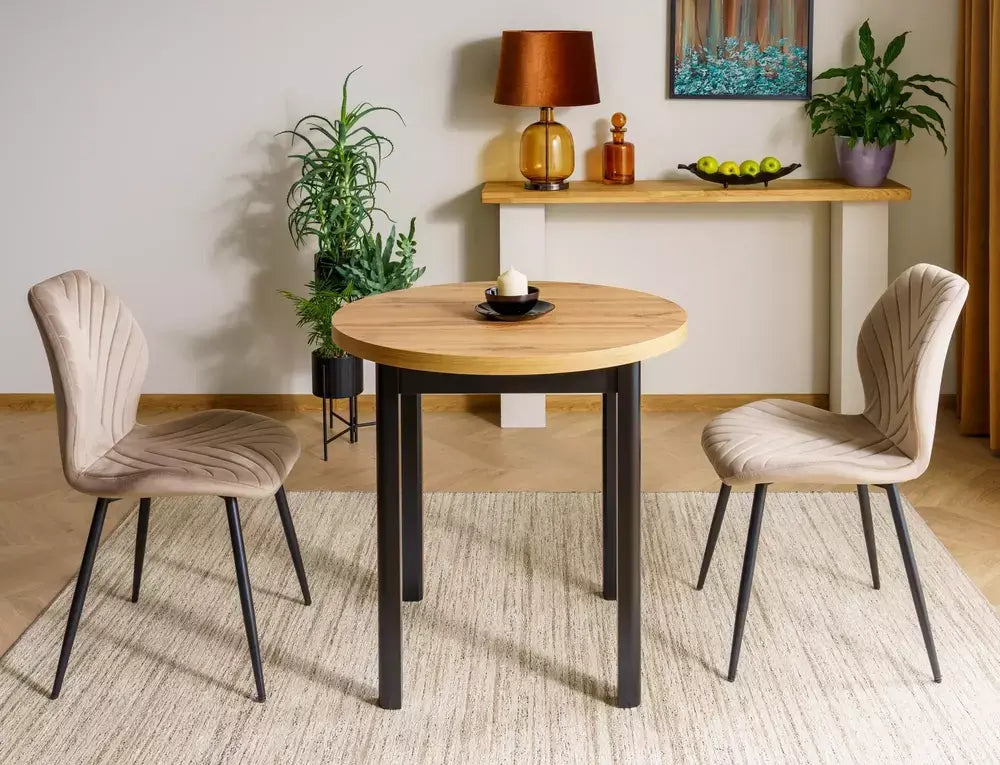 Scaun dining MIKE Velvet structură neagră/bej închis Bluvel 40