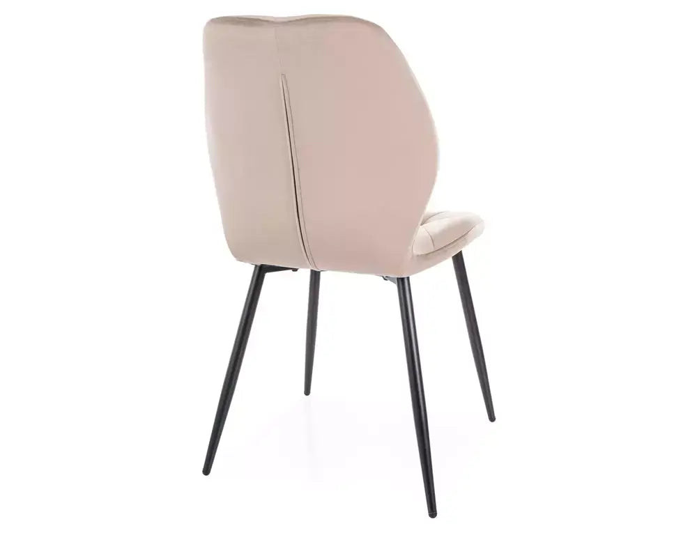 Scaun dining RICK Velvet structură neagră / bej închis Bluvel 40