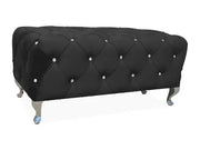 Puf/Banchetă HESTIA Velvet negru Bluvel 19/argintiu