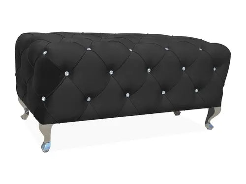 Puf/Banchetă HESTIA Velvet negru Bluvel 19/argintiu