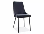 Scaun dining PIANO B Velvet structură neagră/negru Bluvel 19