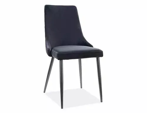 Scaun dining PIANO B Velvet structură neagră/negru Bluvel 19