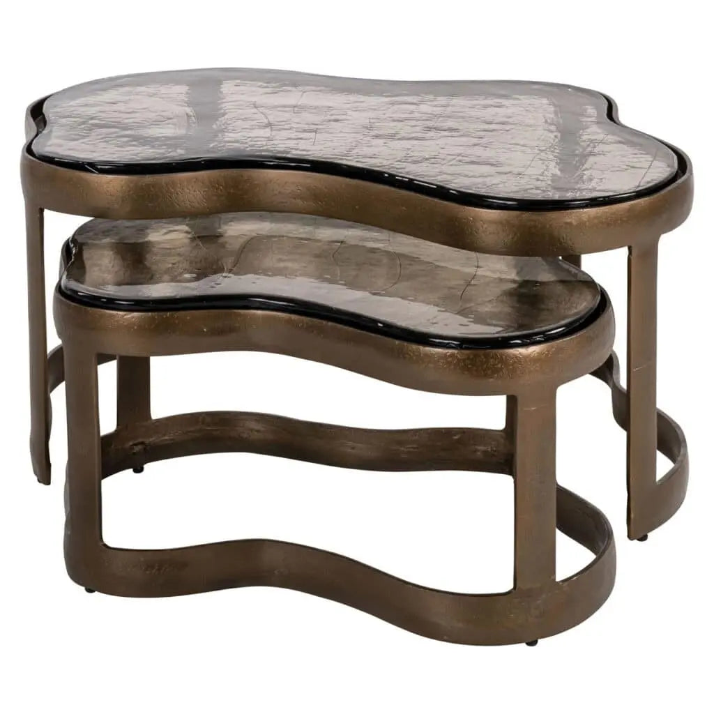 Măsuță cafea Coffee & End tables – alamă ANTIQUE (90cm)