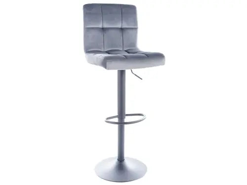 Scaun bar înalt C105 Velvet structură neagră / gri Bluvel 14