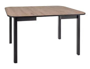 Masă dining extensibilă DANTE II stejar Artisan/negru mat 90(130)x90