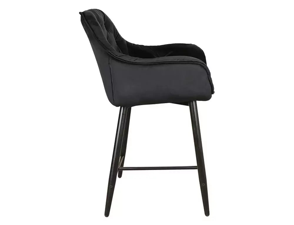 Scaun bar înalt CHERRY H-2 Velvet structură neagră/negru Bluvel 19