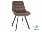 Scaun dining MONTI Velvet structură neagră/CAPPUCCINO Bluvel 38