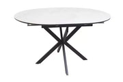 Masă dining extensibilă GASTON Ceramic alb/negru 100(135)x100