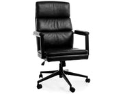 Fotoliu OBROTOWY Q-090 negru piele ecologică