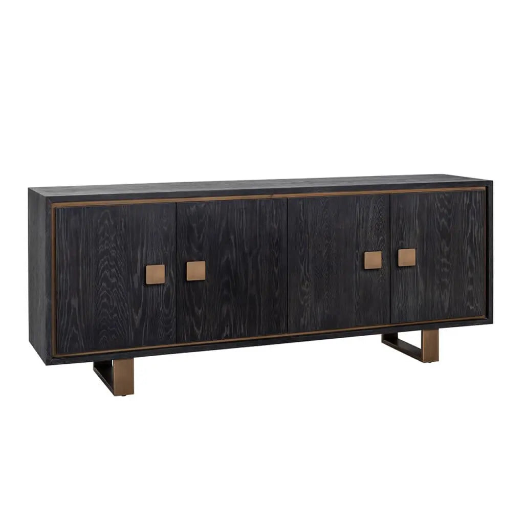 Bufet/Vitrină Hunter – negru RUSTIC
