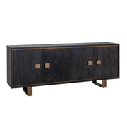 Bufet/Vitrină Hunter – negru RUSTIC