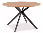Masă dining rotundă ASTER stejar/negru structură Ø120