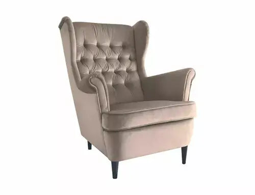 Fotoliu HARRY Velvet bej Bluvel 28/wengé