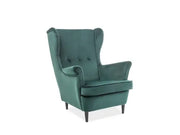 Fotoliu LORD Velvet verde Bluvel 78/wengé