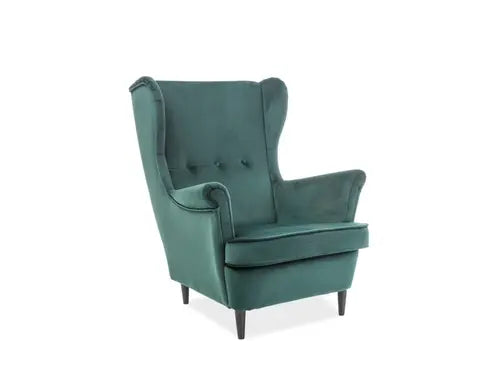 Fotoliu LORD Velvet verde Bluvel 78/wengé