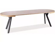 Masă dining extensibilă rotundă DOMINGO stejar/negru Ø100 (100-250)