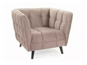 Fotoliu CASTELLO 1 Velvet bej Bluvel 28/wengé