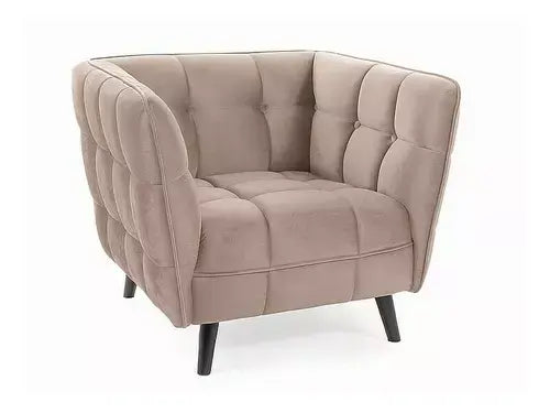 Fotoliu CASTELLO 1 Velvet bej Bluvel 28/wengé