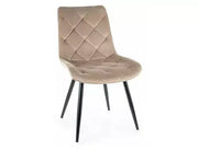 Scaun dining RALPH Velvet structură neagră/bej închis Bluvel 40
