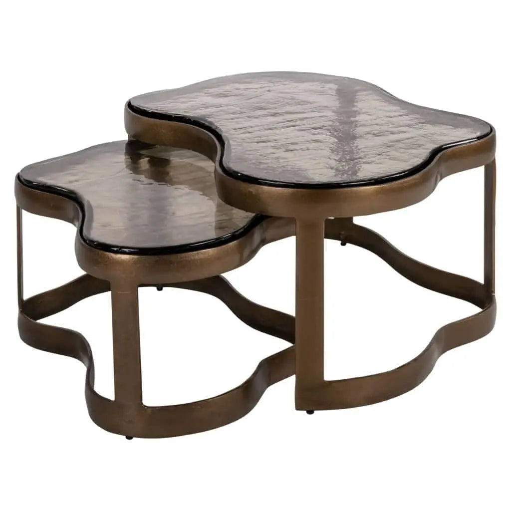 Măsuță cafea Coffee & End tables – alamă ANTIQUE (90cm)