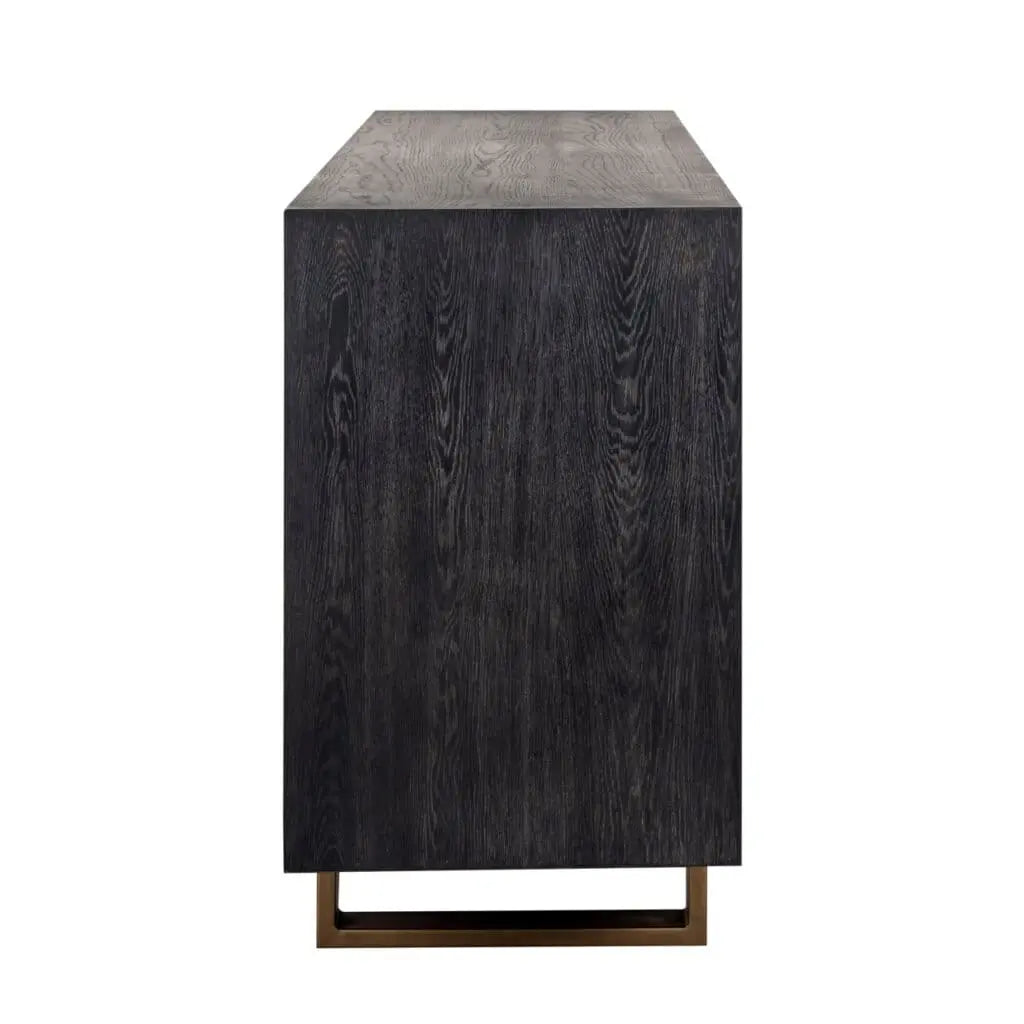 Bufet/Vitrină Hunter – negru RUSTIC