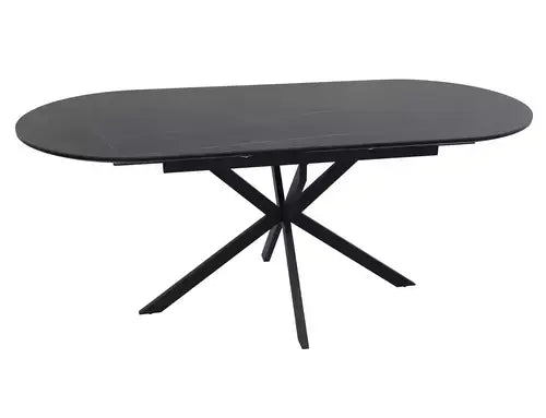 Masă dining extensibilă GASTON Ceramic negru 140(180)x80