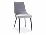 Scaun dining PIANO B Velvet structură neagră/gri Bluvel 14