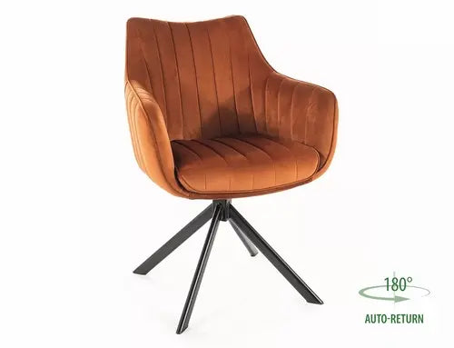 Scaun dining AZALIA Velvet structură neagră/scorțișoară Bluvel 4215