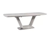 Masă dining extensibilă ARMANI Ceramic gri efect marmură/gri mat 160(220)x90