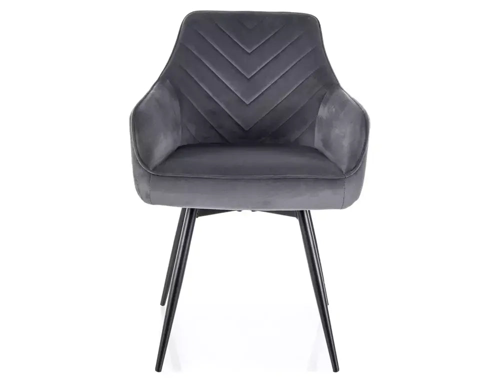 Scaun dining SERVIO Velvet structură neagră / gri Bluvel 14