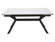 Masă dining extensibilă IMPERIA alb/negru 160(220)x90
