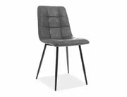 Scaun dining LOOK structură neagră/gri piele ecologică