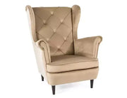 Fotoliu LADY Velvet bej Bluvel 28/wengé