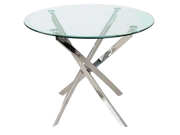Masă dining rotundă AGIS transparent/crom Ø90