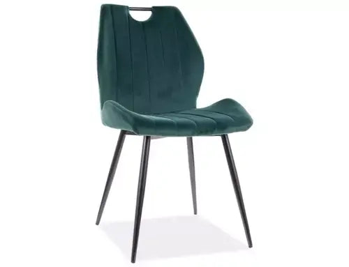 Scaun dining ARCO Velvet structură neagră / verde Bluvel 78