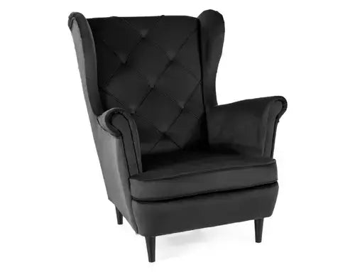 Fotoliu LADY Velvet negru Bluvel 19/wengé